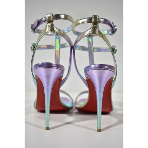 Christian Louboutin Mara 100 Multicolor Purple Sandal Ankle Strap Heel Pump 36.5 - Picture 11 of 12